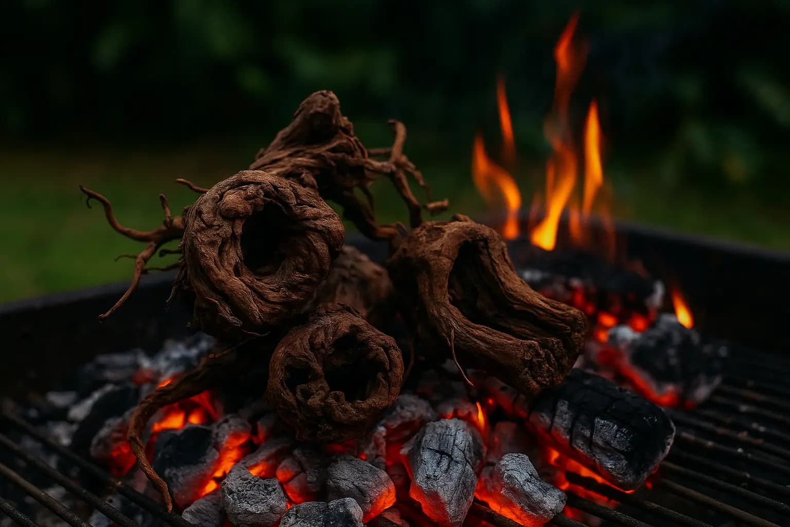Vine wood for barbecue & oak wood for pizza oven